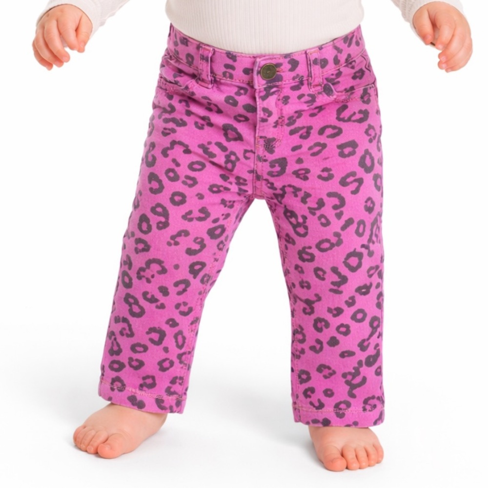 Crazy 8 girl’s pink leopard print jeans size 6-12 months